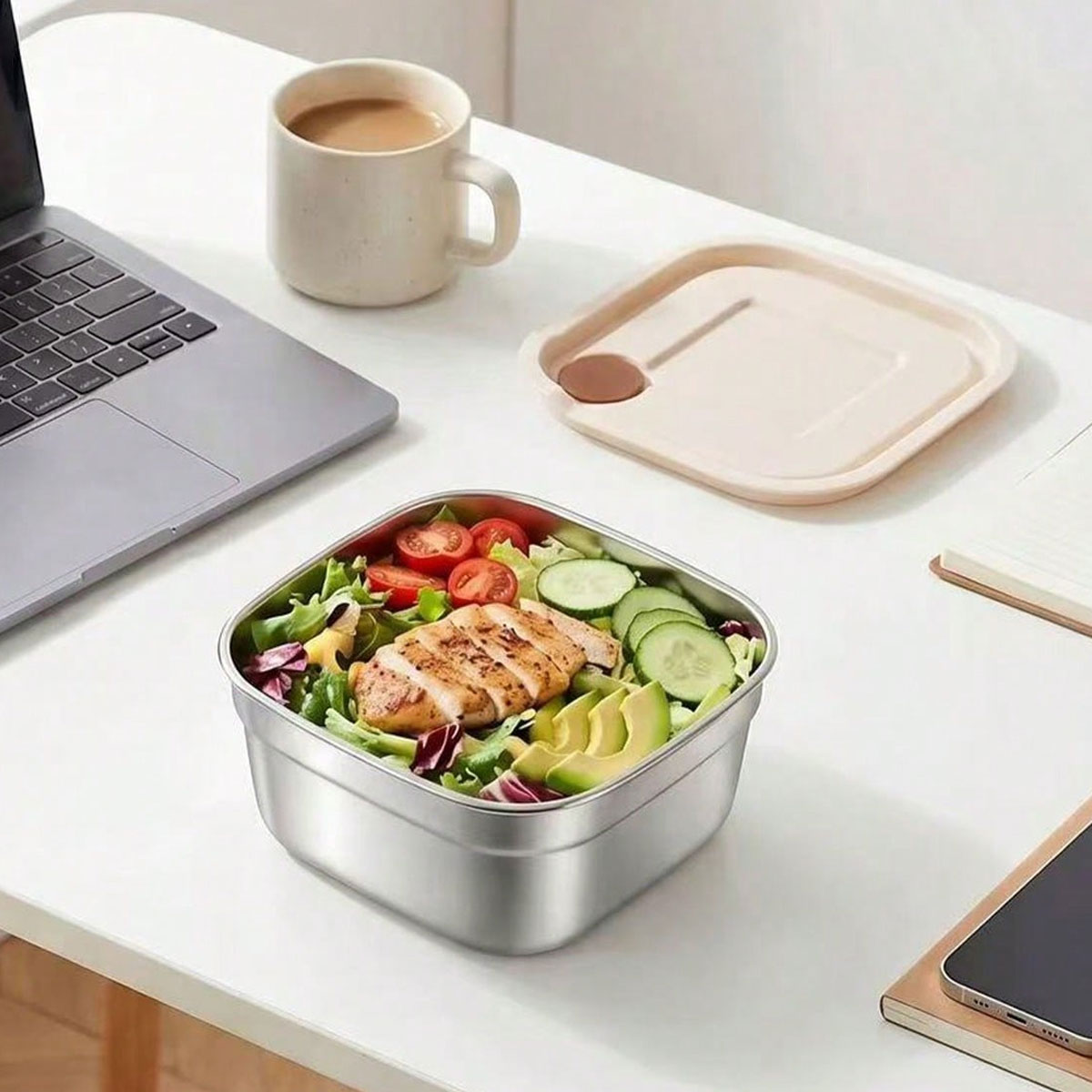 Meal Prep Tupperware - 304 Paslanmaz Çelik Taze Saklama Kutusu,