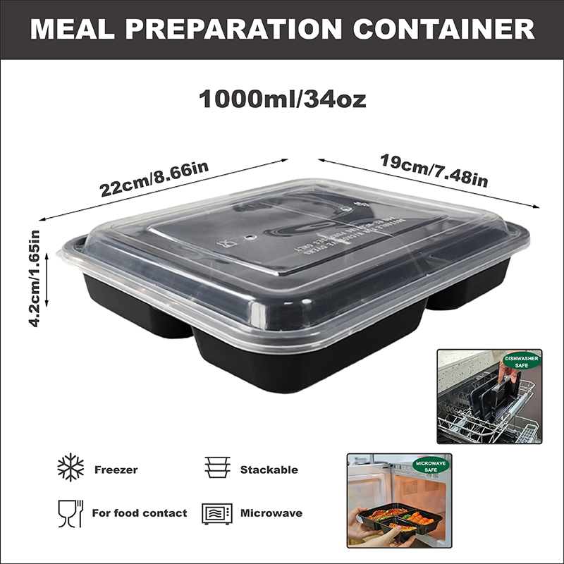 3 Bölmeli 34 Oz/1000 Ml, 12/35 - Meal Prep Tupperware incelemesi ve fiyatı